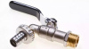 Кран шаровой ДУ20 водоразборный с носиком, рукоятка  (латунь/никель)Frap F231.05(со штуцером